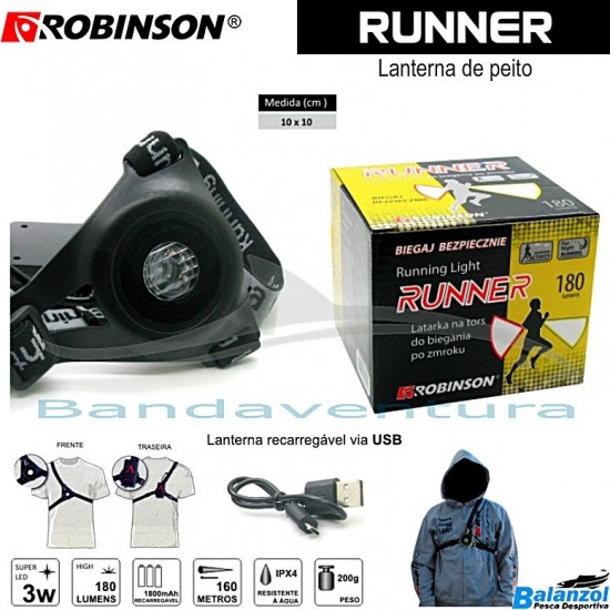ROBINSON RECHARGEABLE CHEST LIGHT 180LM