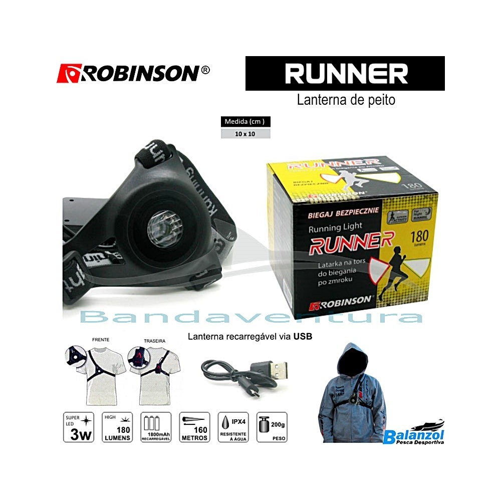 ROBINSON RECHARGEABLE CHEST LIGHT 180LM