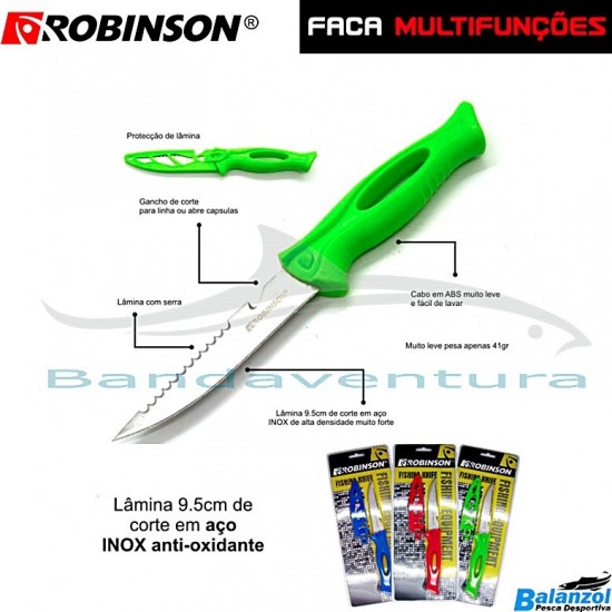 ROBINSON FACA MULTIFUNÇÕES EM AÇO INOX 9.5CM