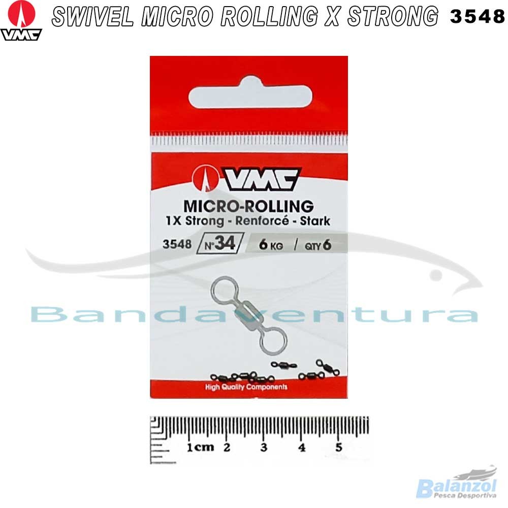 VMC Emerillon 3548 Swivel Micro Rolling X Strong – No.36, Résistance 5Kg