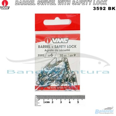 VMC BARREL SWIVEL WITH SAFETY LOCK 3592 BK