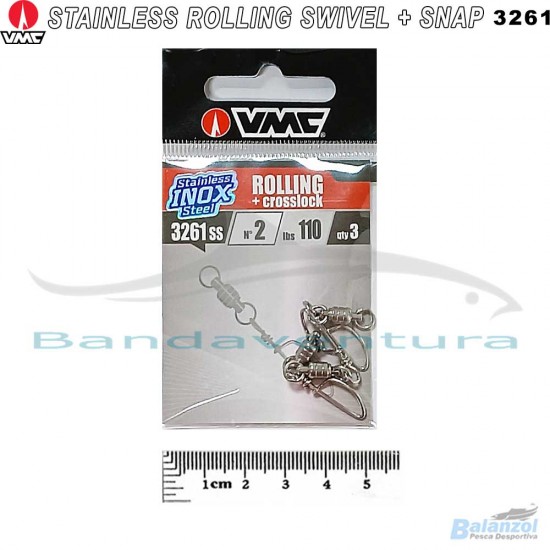 VMC STAINLESS ROLLING SWIVEL WITH SNAP 3261 NI