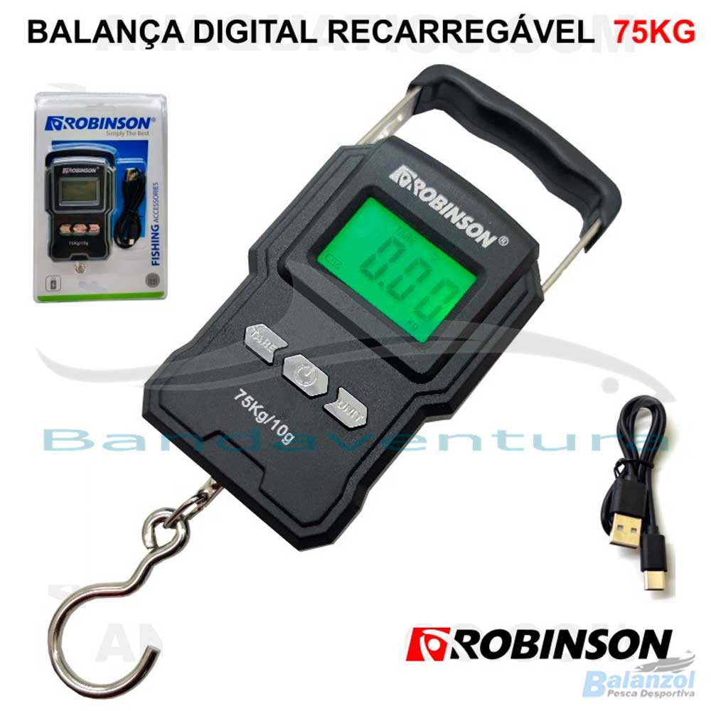 ROBINSON BALANÇA DIGITAL RECARREGÁVEL MAX. 75KG