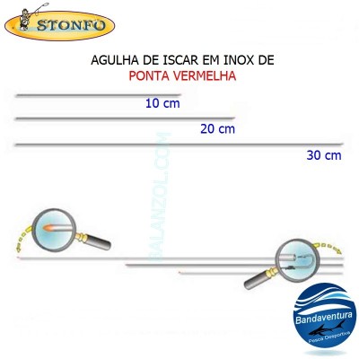 STONFO AGULHA INOX PONTA VERMELHA 30CM
