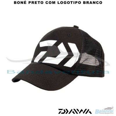 DAIWA BONÉ PRETO COM LOGOTIPO BRANCO