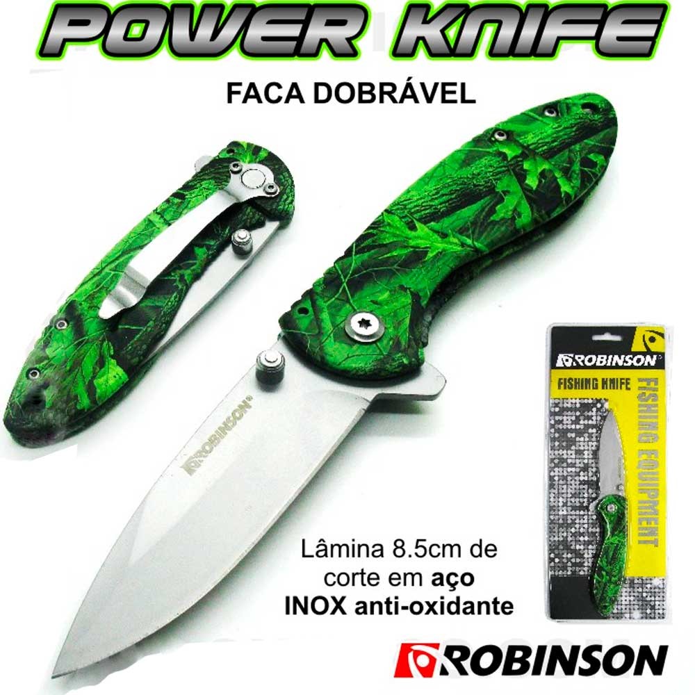 ROBINSON FACA CAMO DOBRÁVEL LÂMINA EM INOX 8.5CM ROBINSON FACA CAMO DOBRÁVEL LÂMINA EM INOX 8.5CM