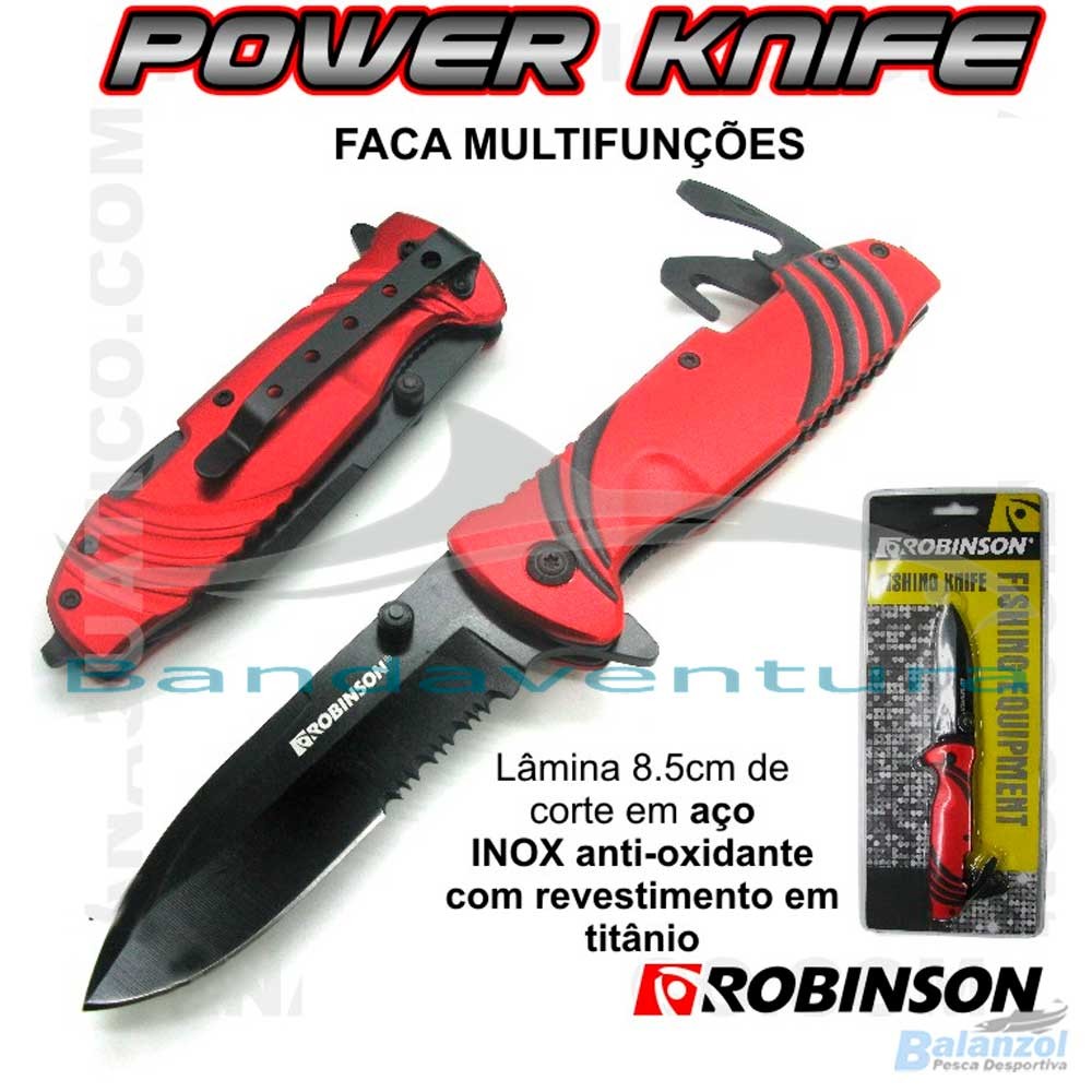 ROBINSON RED MULTIFUNCTION KNIFE 8.5CM