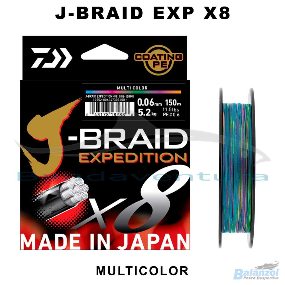 DAIWA J-BRAID EXP X8 MULTICOLOR 300MT