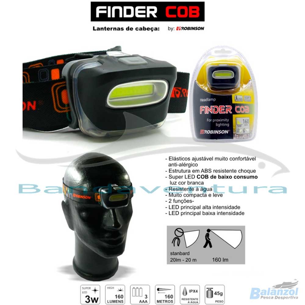 ROBINSON FINDER COB LANTERNA DE CABEÇA 160LM ROBINSON FINDER COB LANTERNA DE CABEÇA 160LM