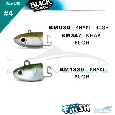 FIIISH BLACK MINNOW HEAD Nº 4 KHAKI