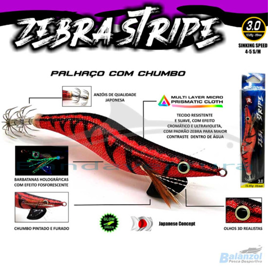 AKAMI ZEBRA STRIP 3.0 SQUID JIG