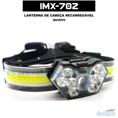 AKAMI LANTERNA DE CABEÇA IMX-702 RECARREGÁVEL