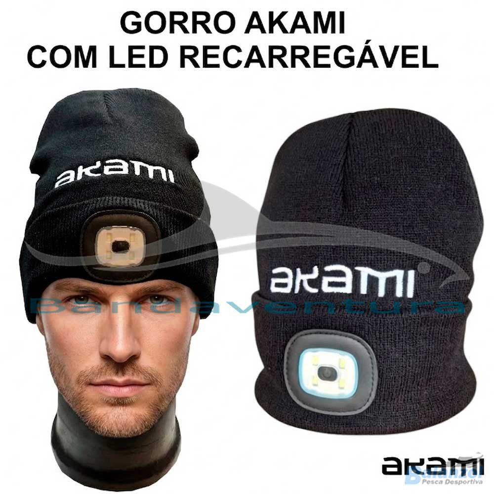AKAMI GORRO EM LÃ COM LANTERNA RECARREGÁVEL