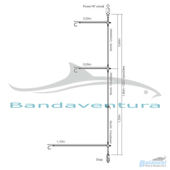KALI KUNNAN MONTAGEM SURFCASTING FLUOROCARBON 3 ANZÓIS