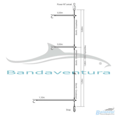 KALI KUNNAN SURFCASTING FLUOROCARBON 3-HOOK RIG