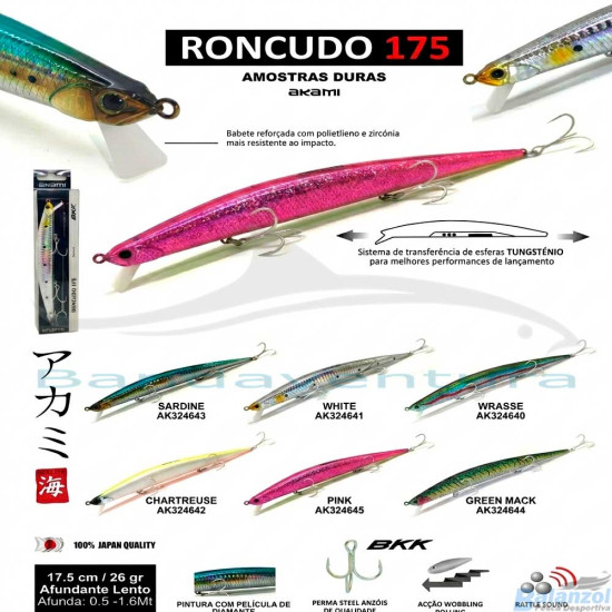 AKAMI AMOSTRA RONCUDO 175 (17.5CM / 26G - AFUNDAMENTO LENTO)