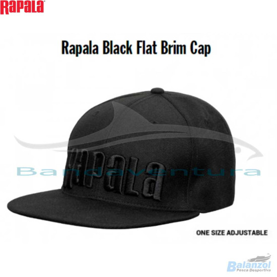 RAPALA BLACK FLAT BRIM CAP