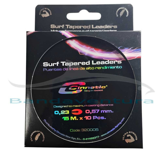 CINNETIC CHICOTES CÓNICOS SURF TAPERED LEADERS BRANCO