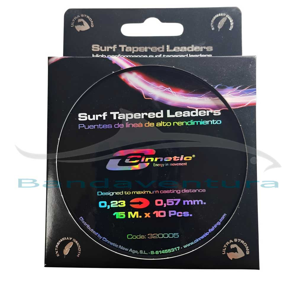 CINNETIC SURF TAPERED LEADERS WHITE