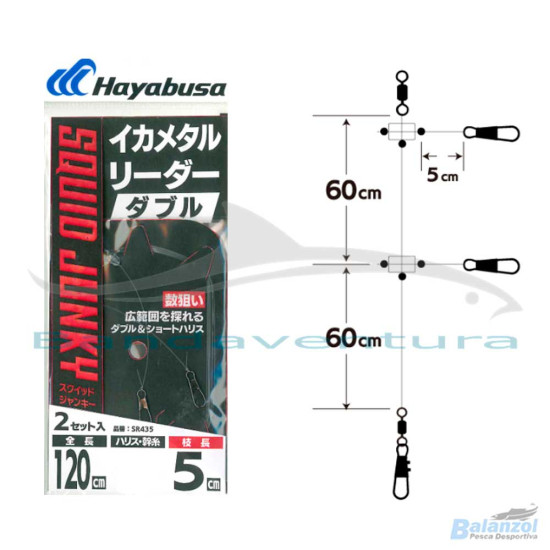 HAYABUSA MONTAGEM SQUID JUNKY LEADER W SHORT LINE (2 CONJUNTOS)